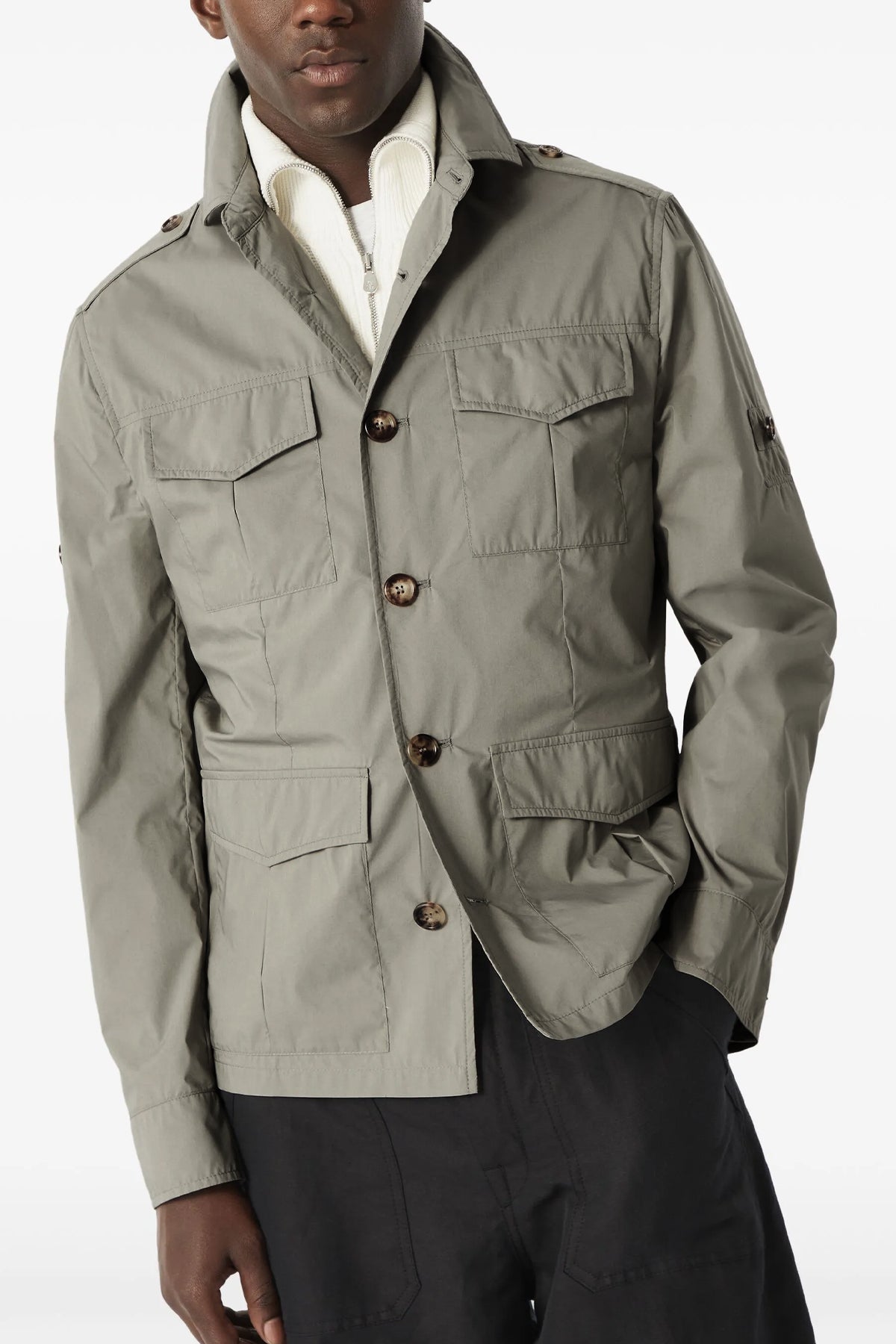 unlined water-repellent techno cotton light canvas jacket