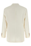 one-and-a-half breast blazer in silk and linen blend