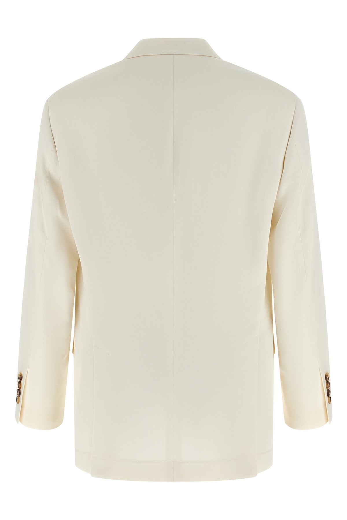 one-and-a-half breast blazer in silk and linen blend
