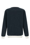 sweatshirt in brushed cotton and linen blend mélange