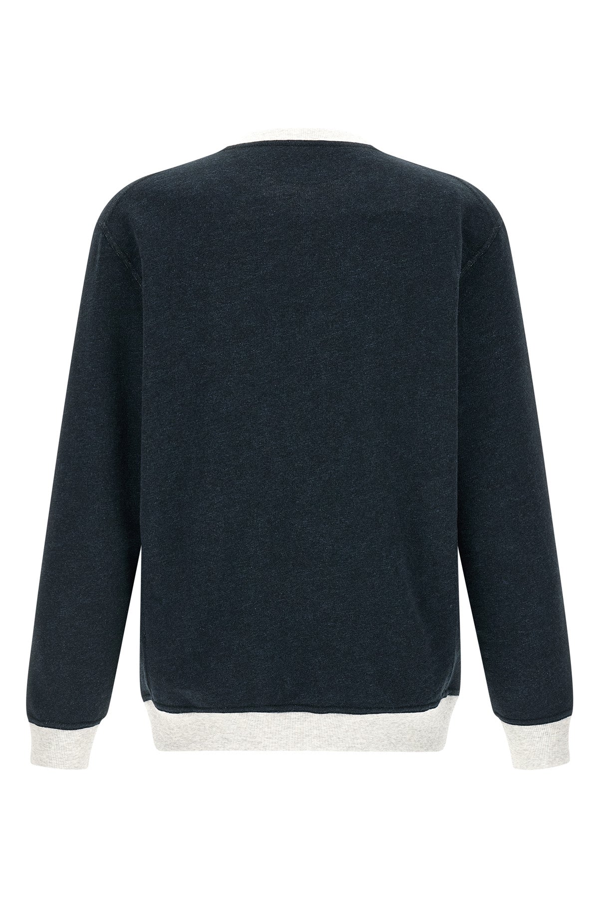 sweatshirt in brushed cotton and linen blend mélange