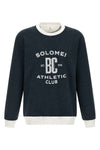 sweatshirt in brushed cotton and linen blend mélange