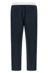 joggers in mélange gauze cotton and linen blend