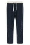 joggers in mélange gauze cotton and linen blend