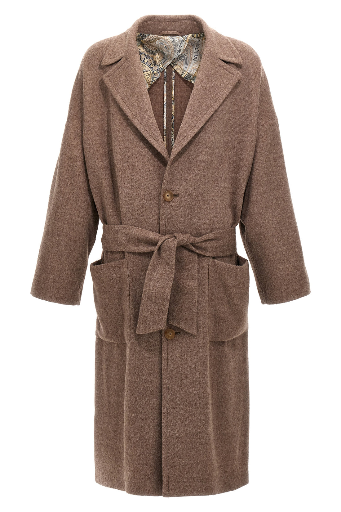 ETRO 46 single-breasted unlined wool coat