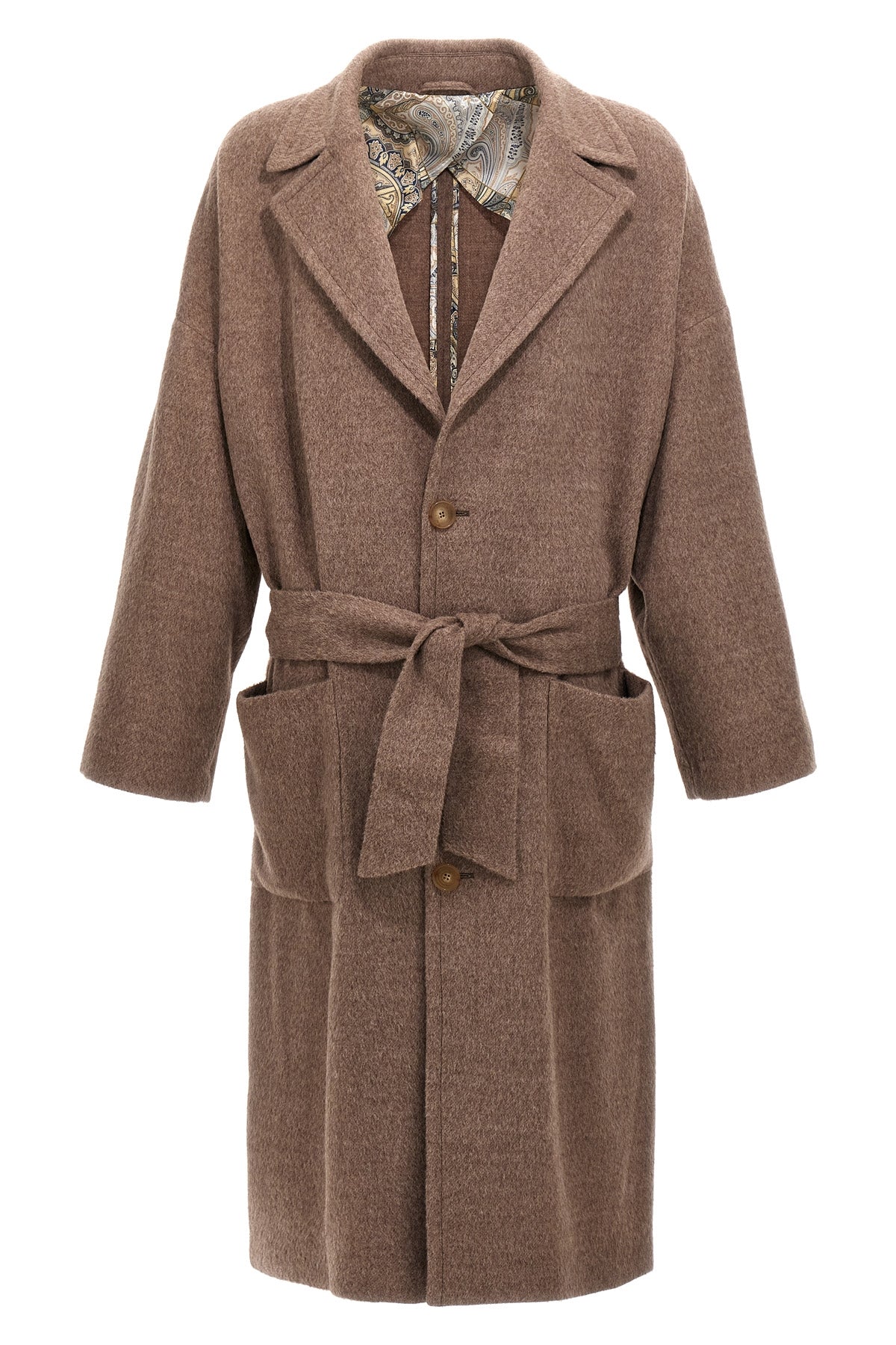 single-breasted unlined wool coat