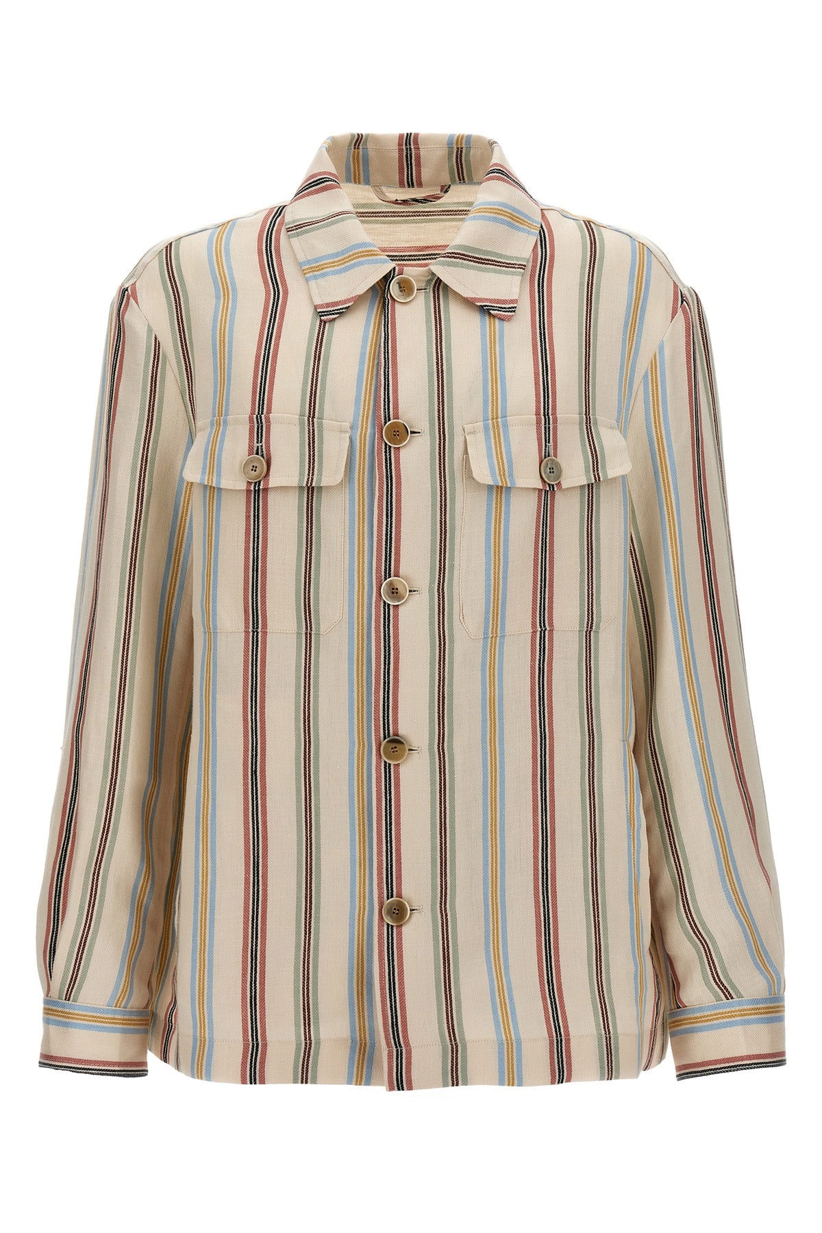 striped linen overshirt