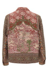 all-over print cotton and wool blend overshirt