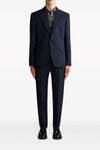 single-breasted blazer in jacquard cotton and wool