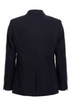 decorative basting double-breasted cashmere blazer