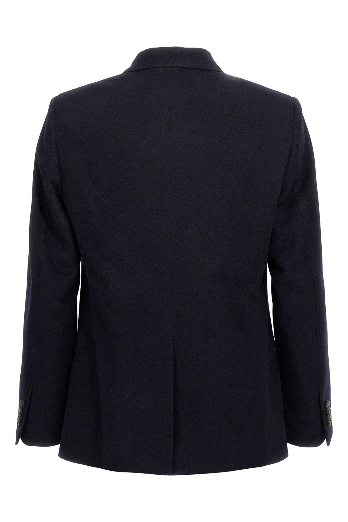 decorative basting double-breasted cashmere blazer