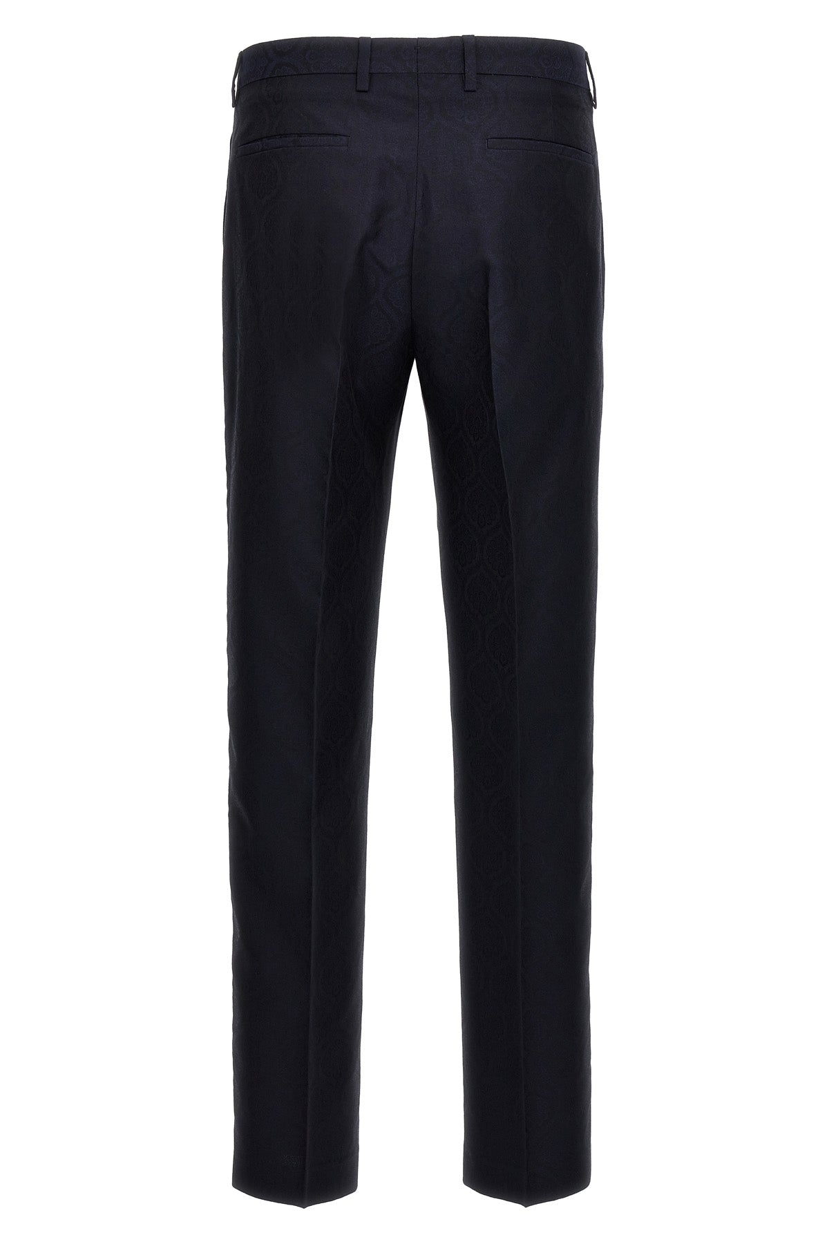 jacquard cotton and wool trousers