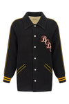 monogram snap reversible felt and satin jacket