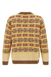 marzipan jacquard patterned wool cardigan