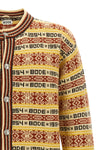 marzipan jacquard patterned wool cardigan