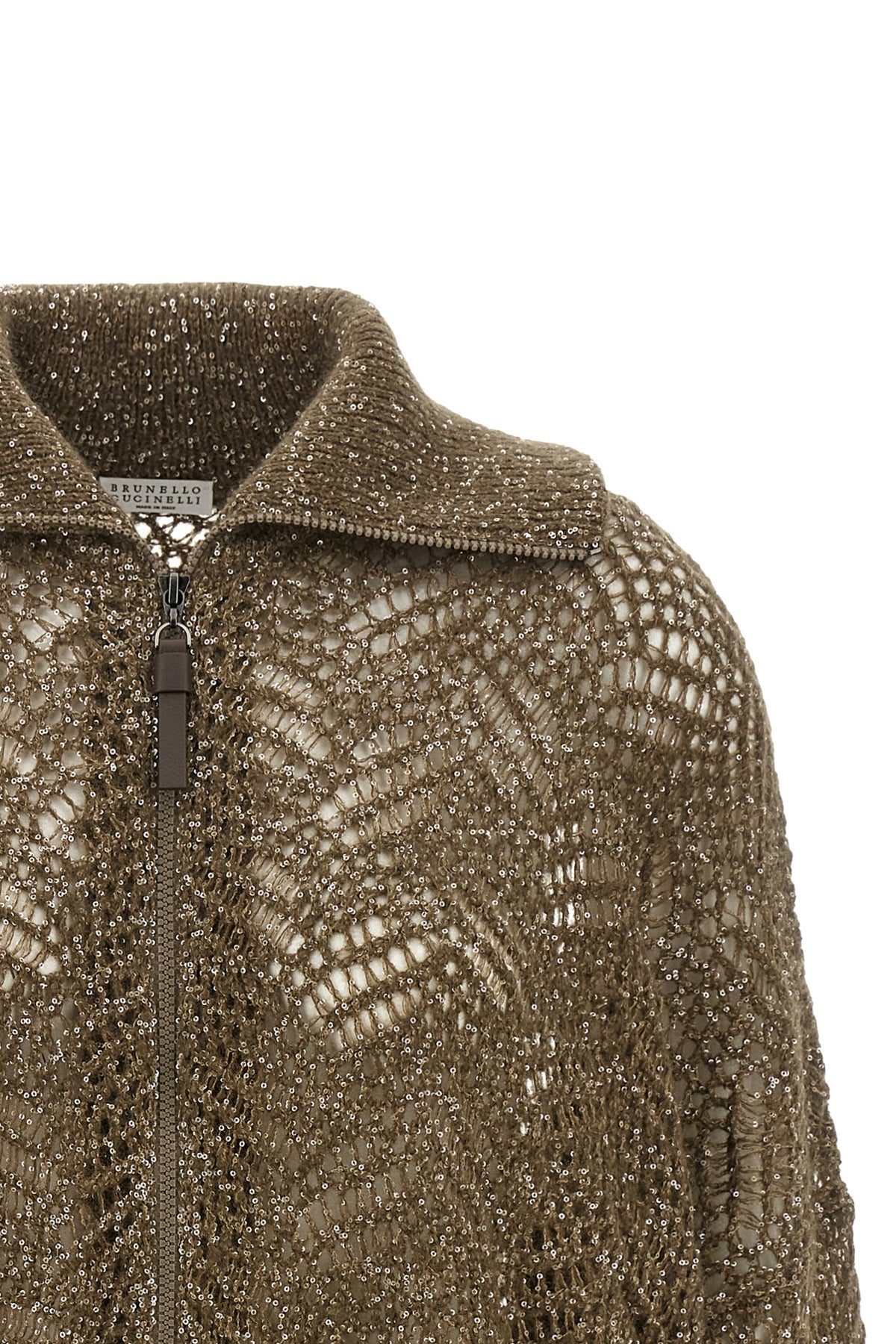 brunello cucinelli cardigan redefines knitwear through a sophisticated perforate