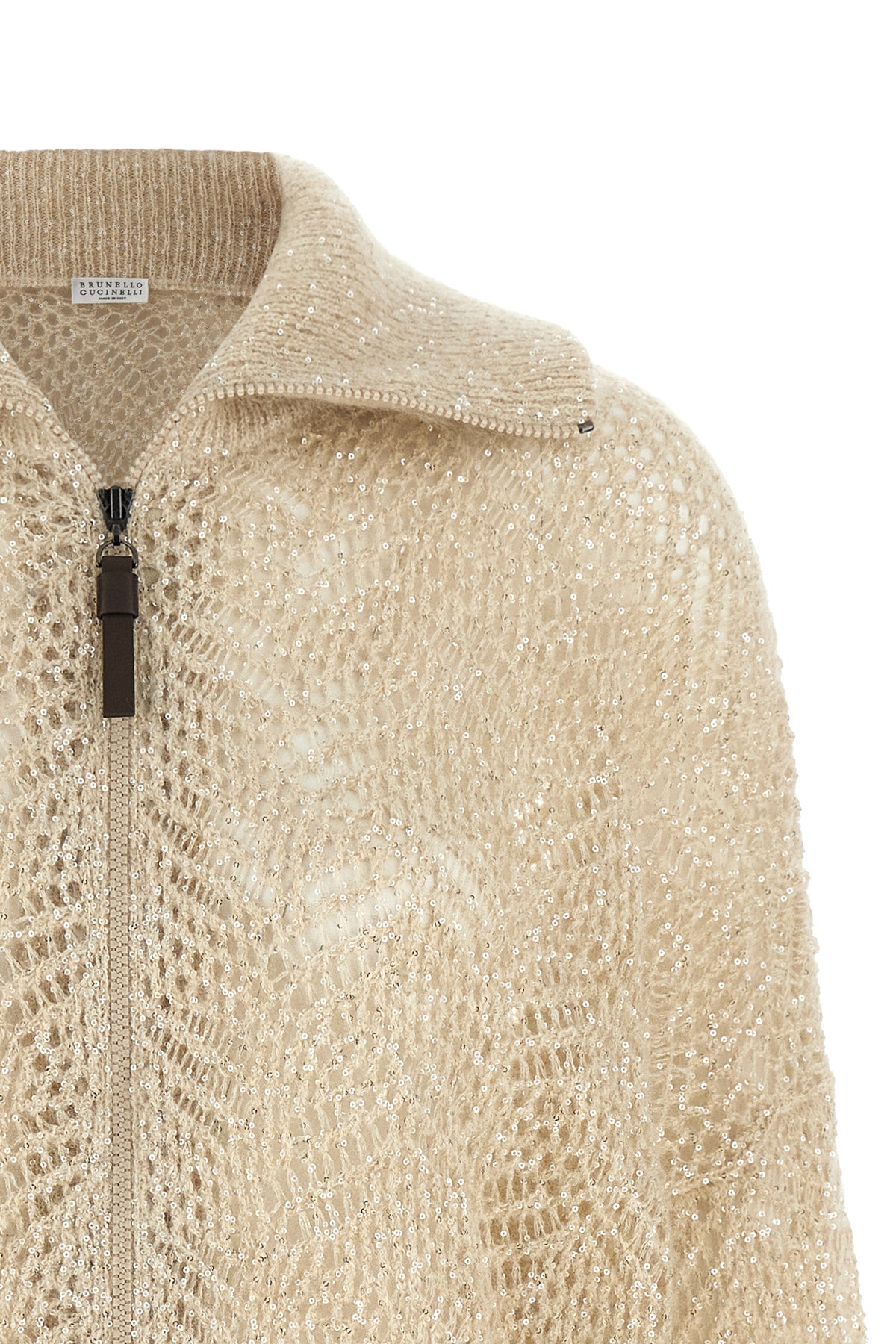 the brunello cucinelli dazzling abstract leaf cardigan in a precious mohair bl