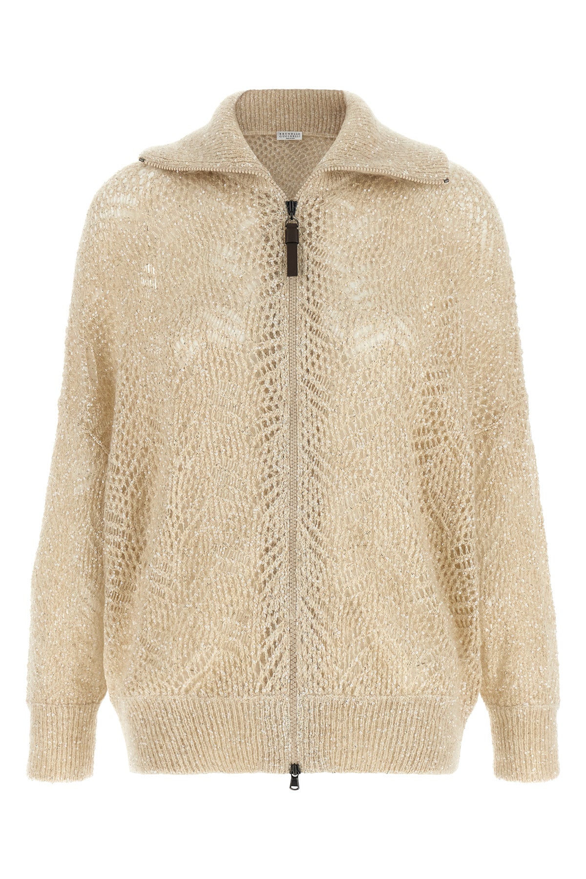 the brunello cucinelli dazzling abstract leaf cardigan in a precious mohair bl