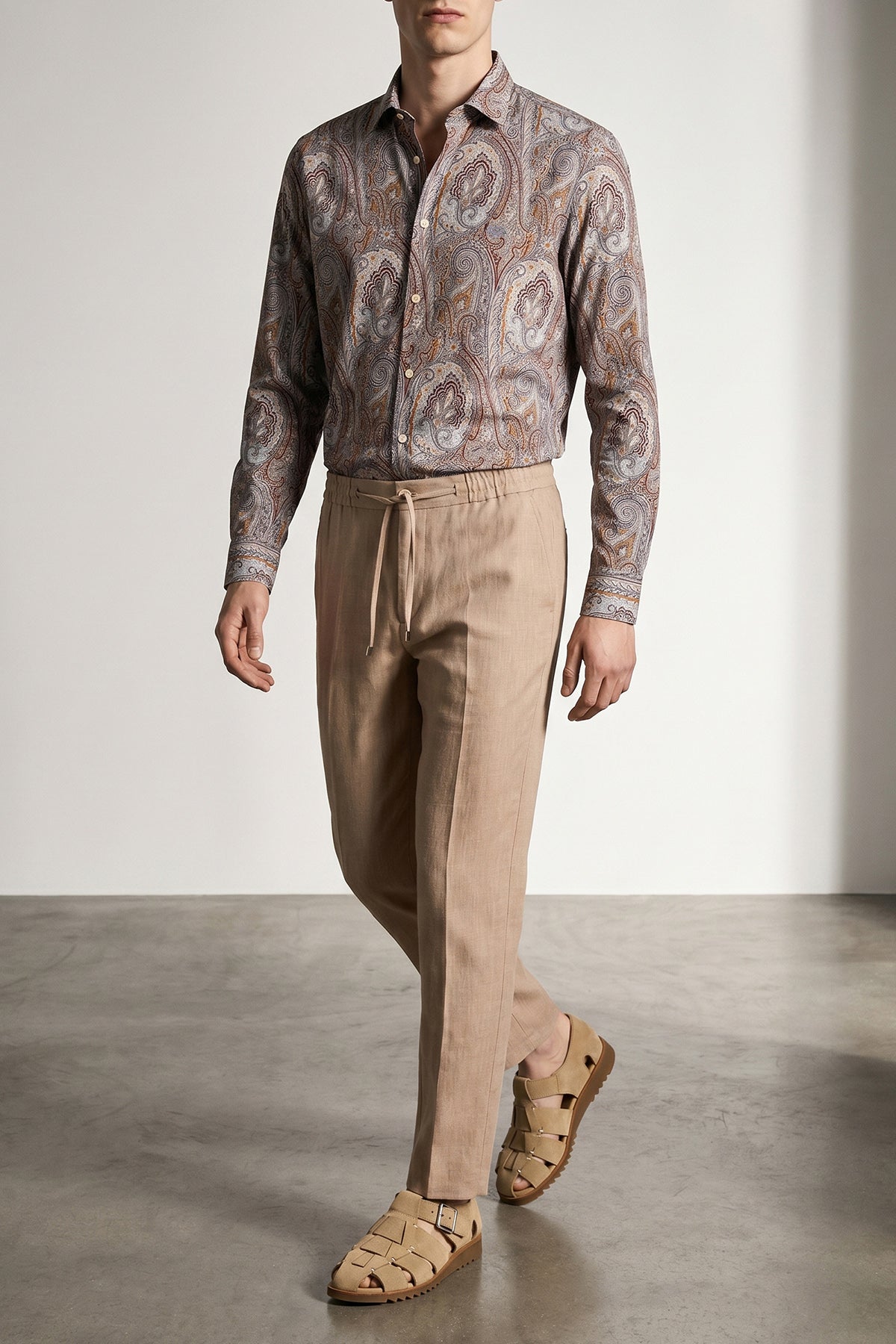 all-over floral paisley floral satin shirt
