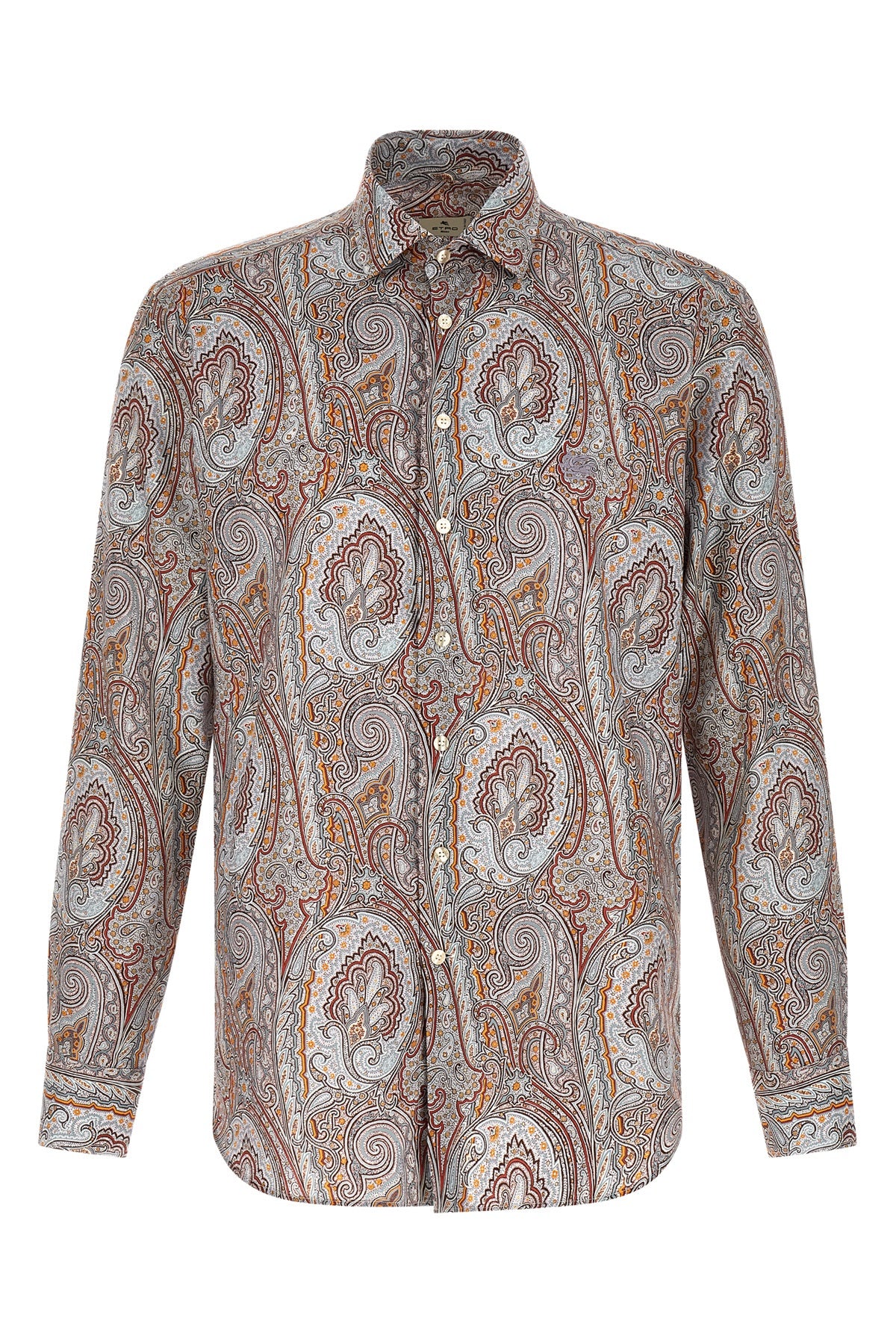 all-over floral paisley floral satin shirt