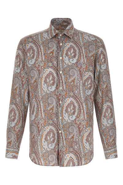 all-over floral paisley floral satin shirt