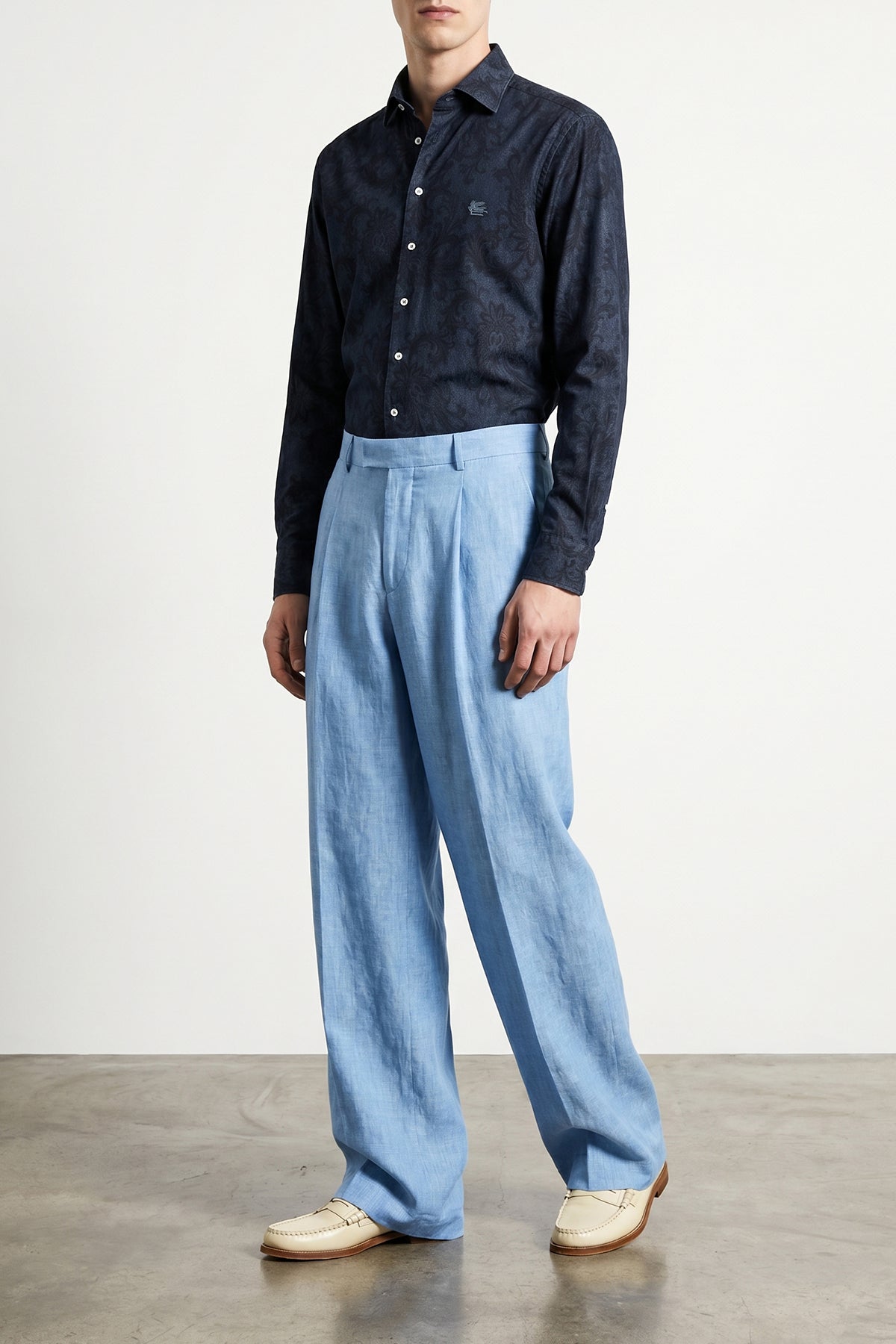 all-over paisley ramage pure cotton denim shirt