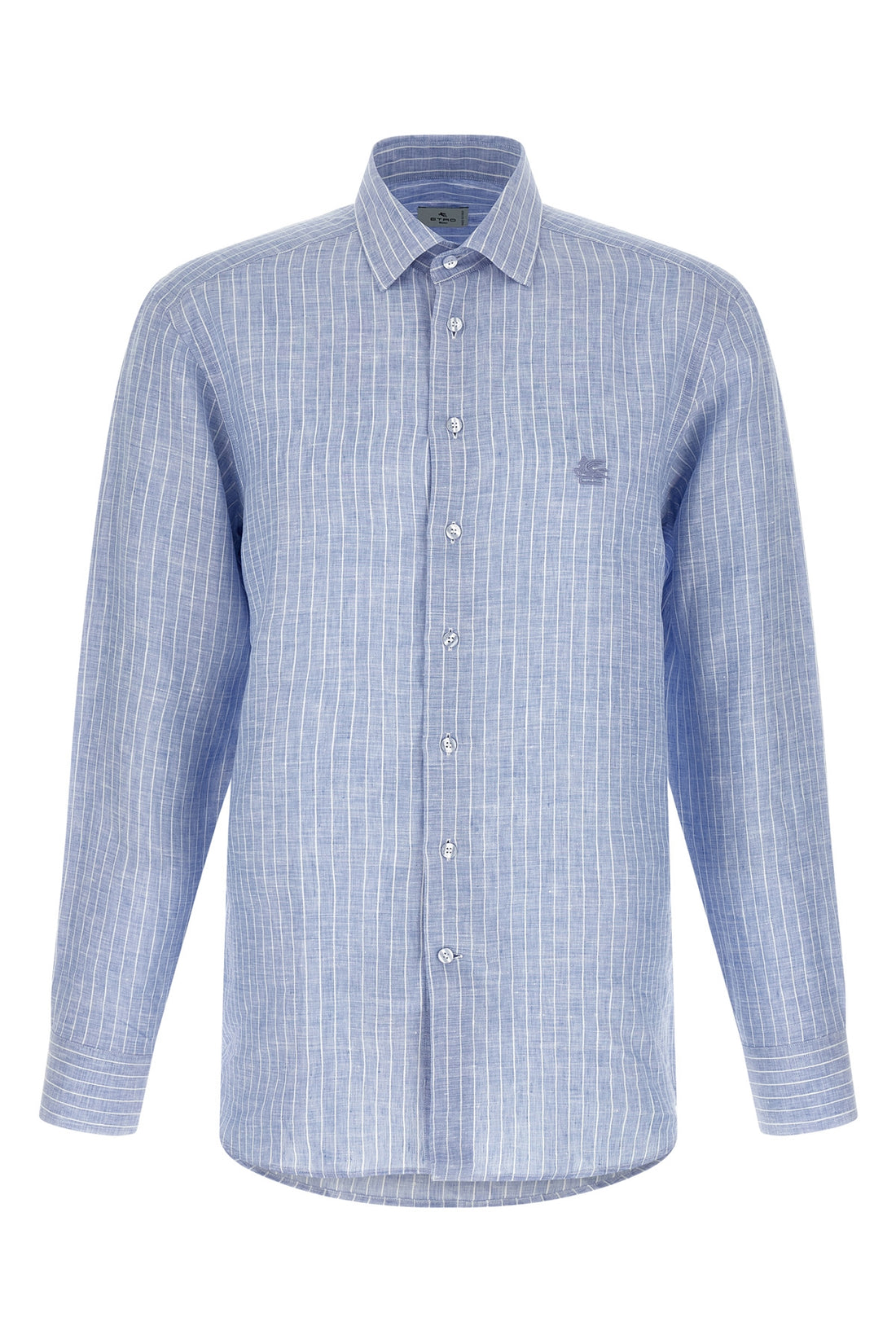 ETRO 39 cm striped linen shirt
