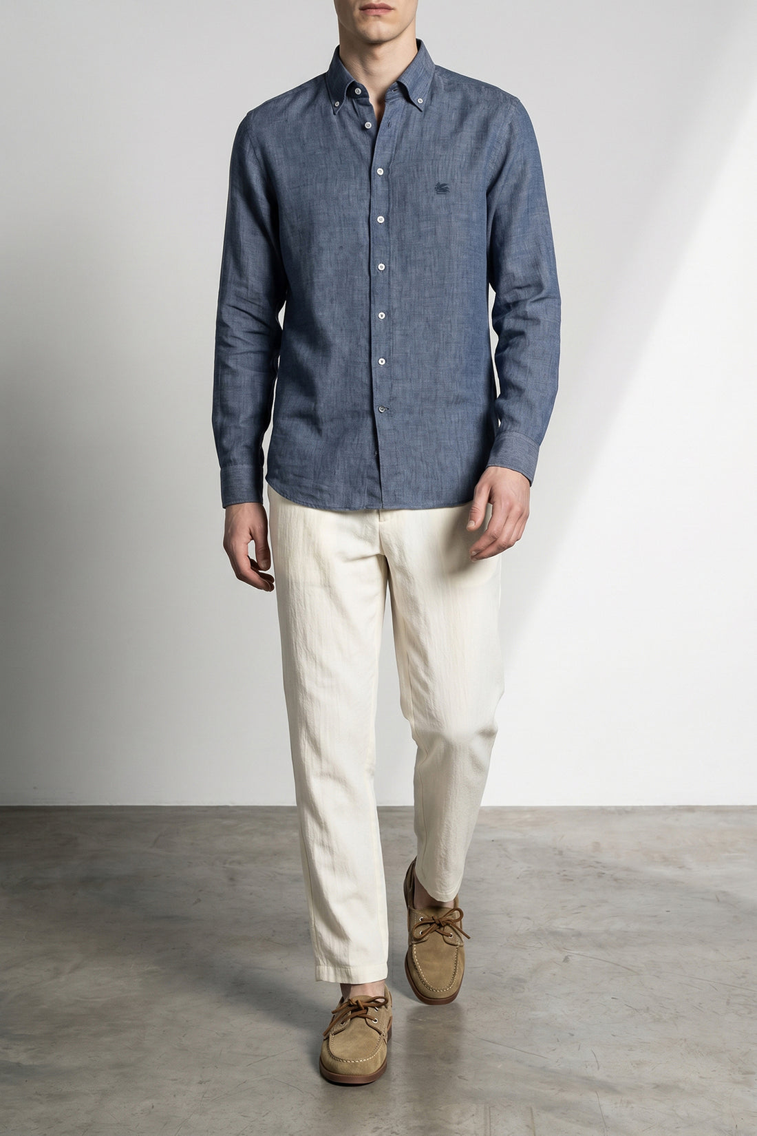 ETRO 39 cm mélange linen shirt
