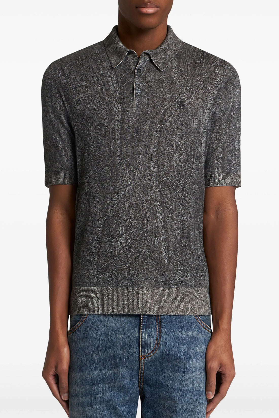 ETRO L polo shirt in silk and cashmere