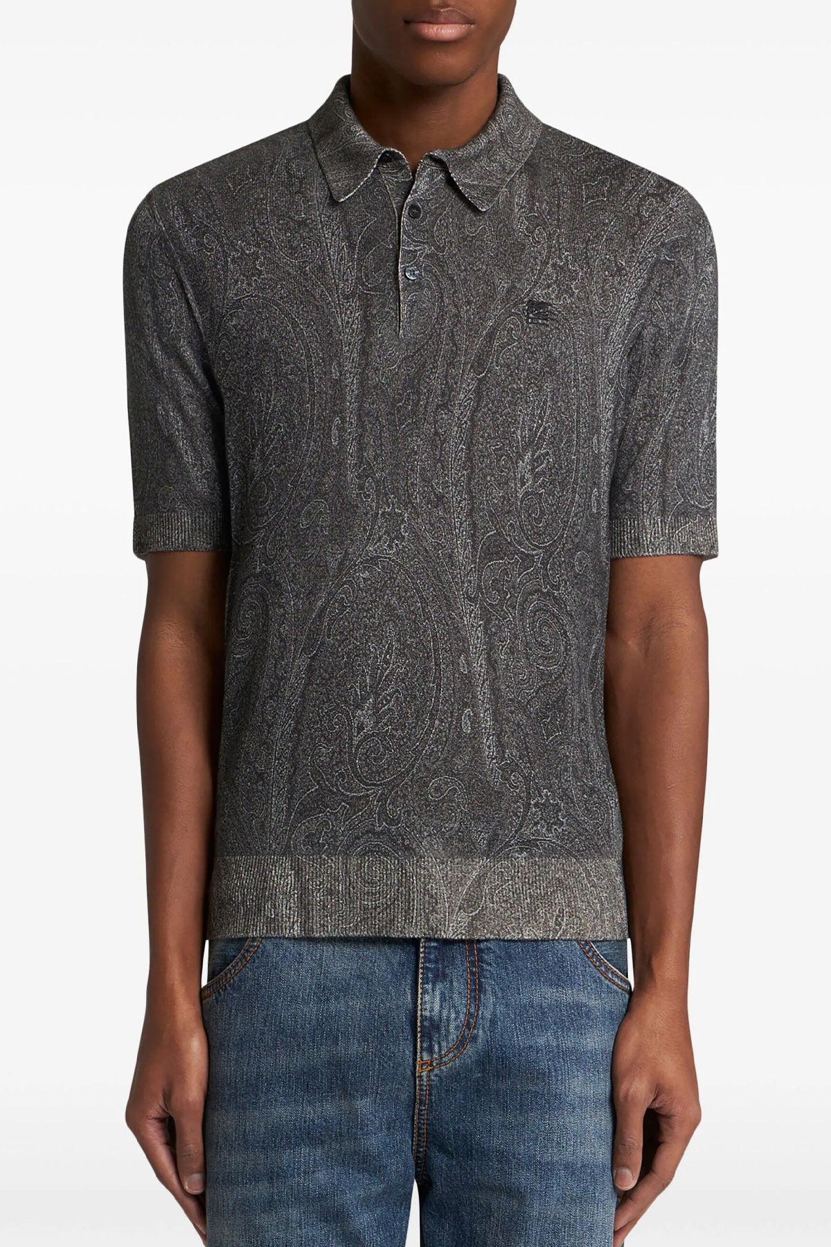 polo shirt in silk and cashmere