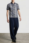 all-over arnica paisley pure cotton piquet polo shirt