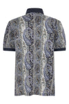 all-over arnica paisley pure cotton piquet polo shirt