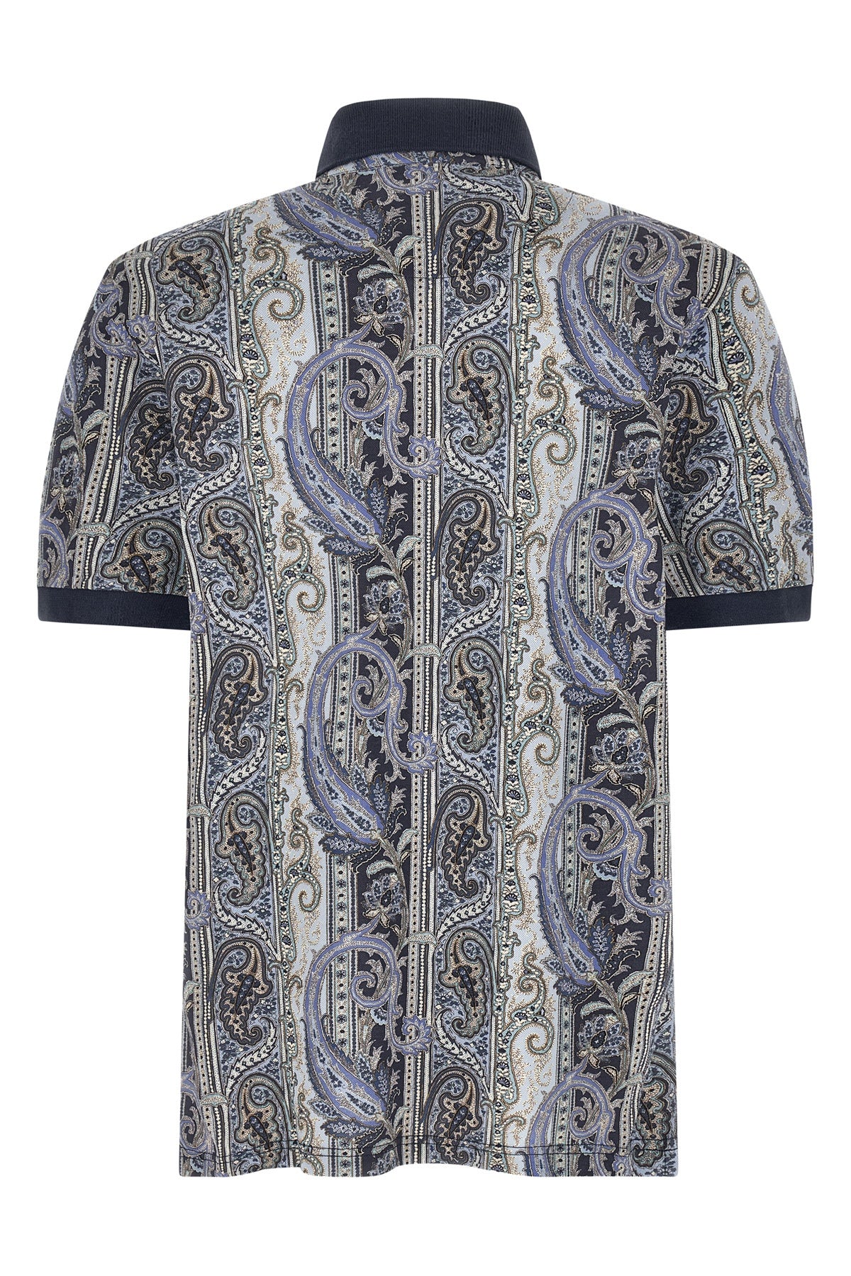 all-over arnica paisley pure cotton piquet polo shirt