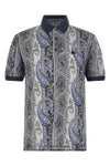 all-over arnica paisley pure cotton piquet polo shirt