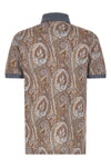 all-over arnica paisley pure cotton piquet polo shirt