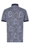 all-over arnica paisley pure cotton piquet polo shirt