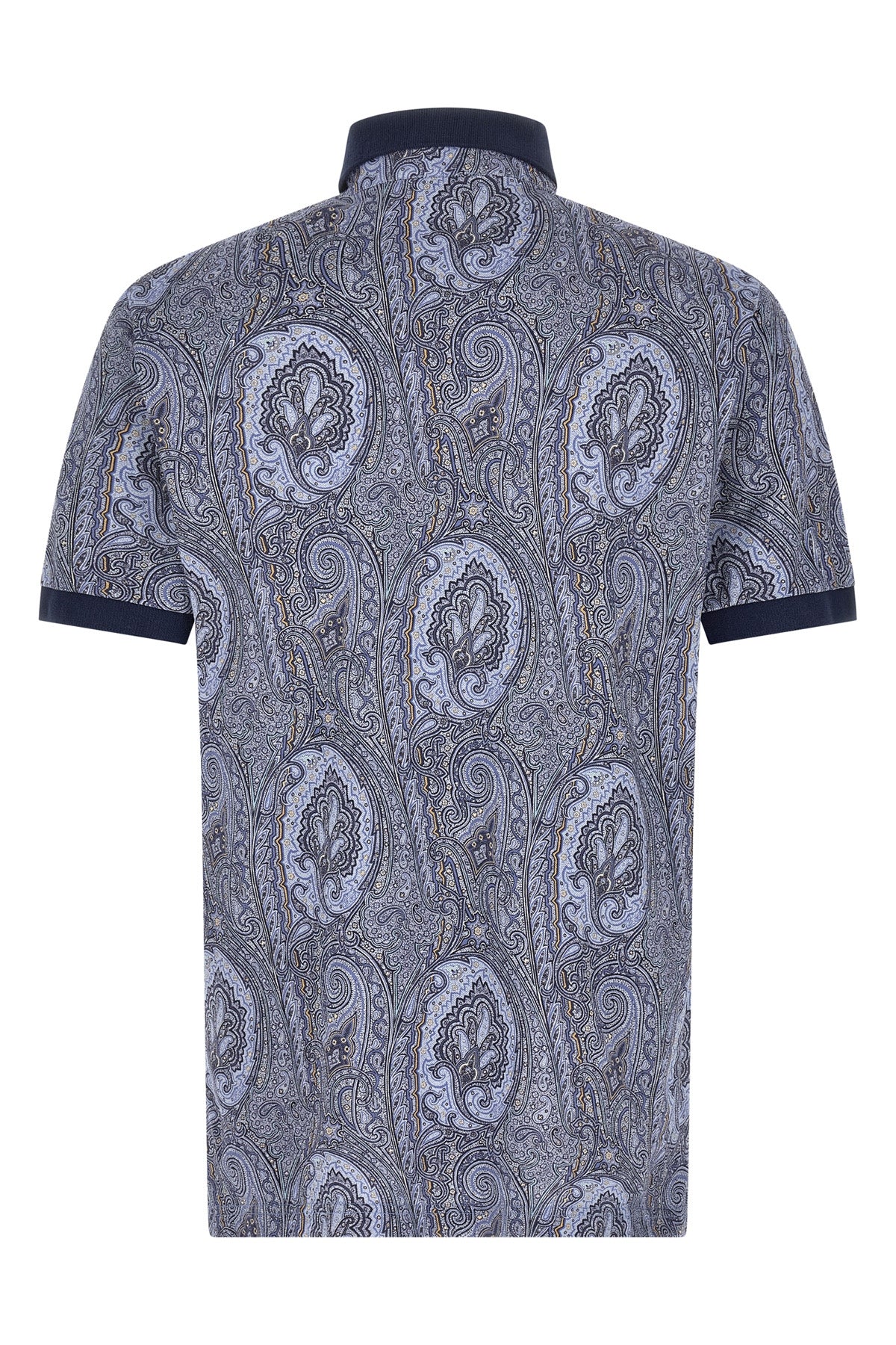 all-over arnica paisley pure cotton piquet polo shirt