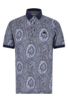 all-over arnica paisley pure cotton piquet polo shirt