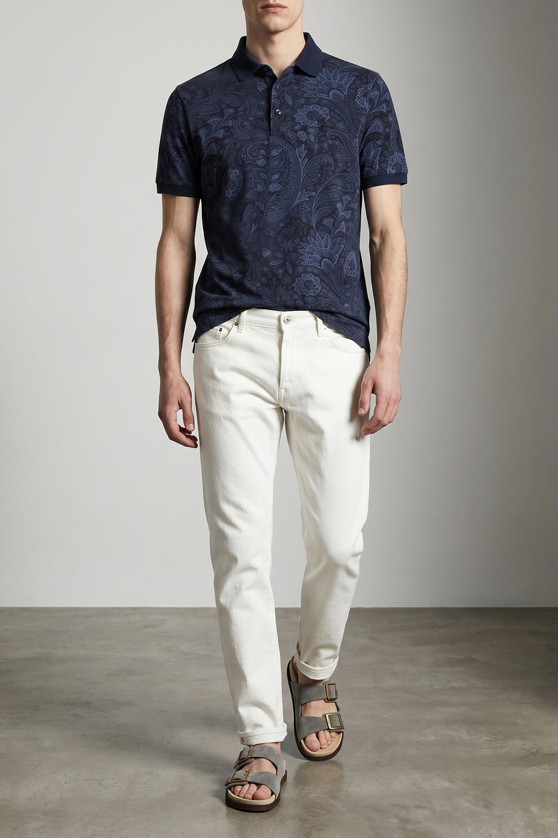 ETRO S all-over arnica paisley piquet polo shirt