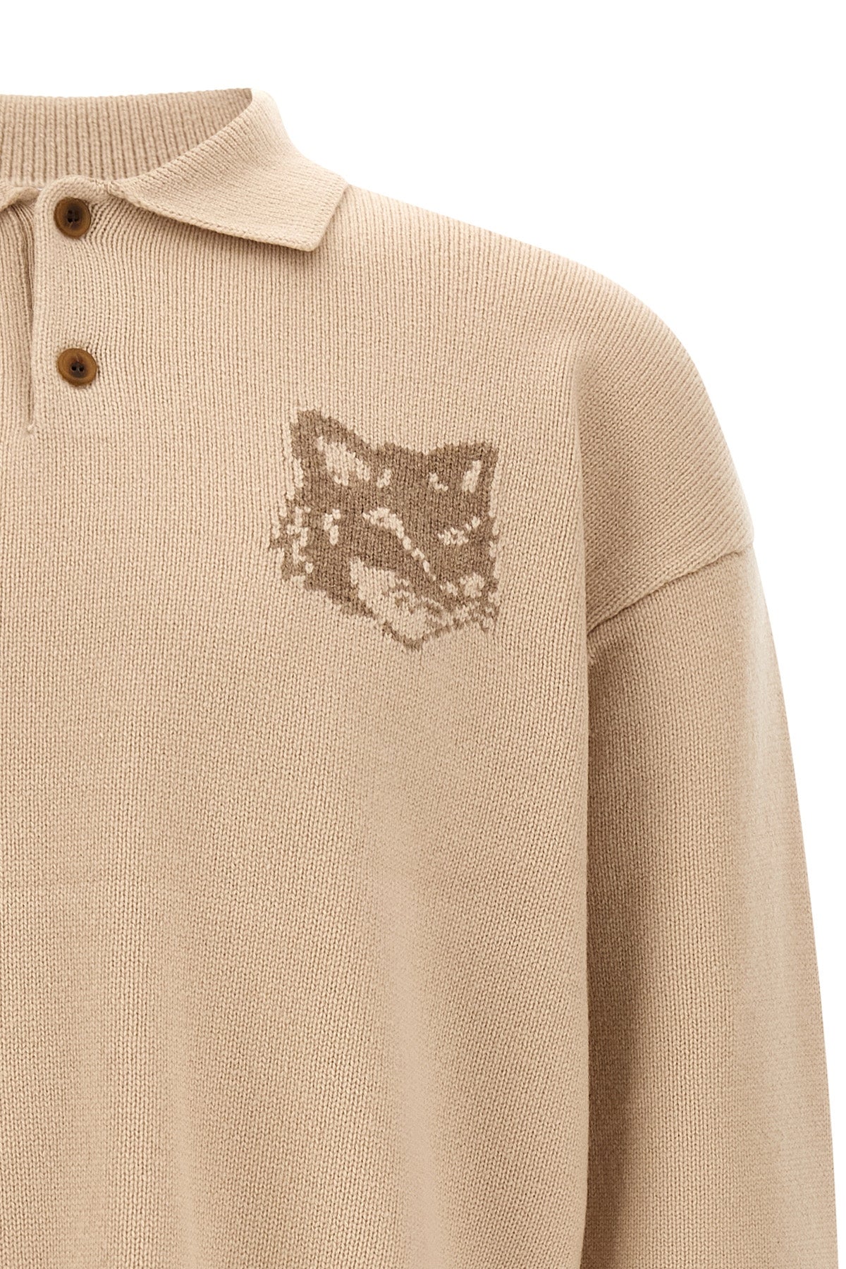 the maison kitsuné fox head intarsia sweater