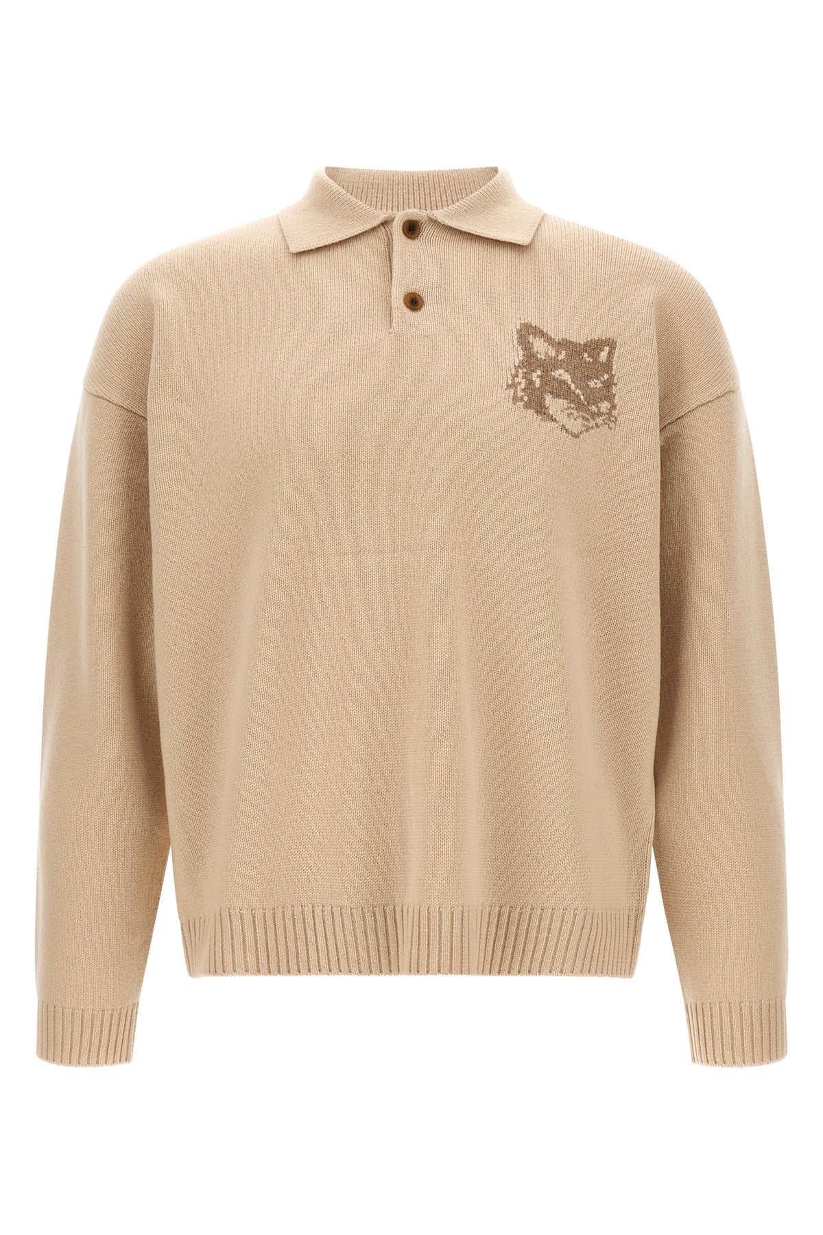 the maison kitsuné fox head intarsia sweater