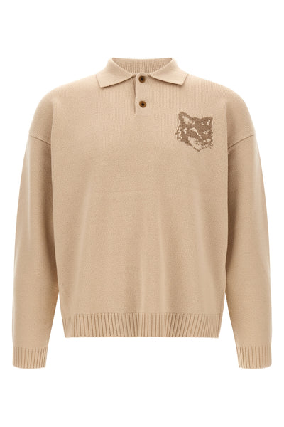 the maison kitsuné fox head intarsia sweater