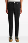 all-over tone-on-tone jacquard stretch cotton blend denim jeans