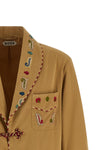 feather runner smoking cotton gabardine blazer jacket