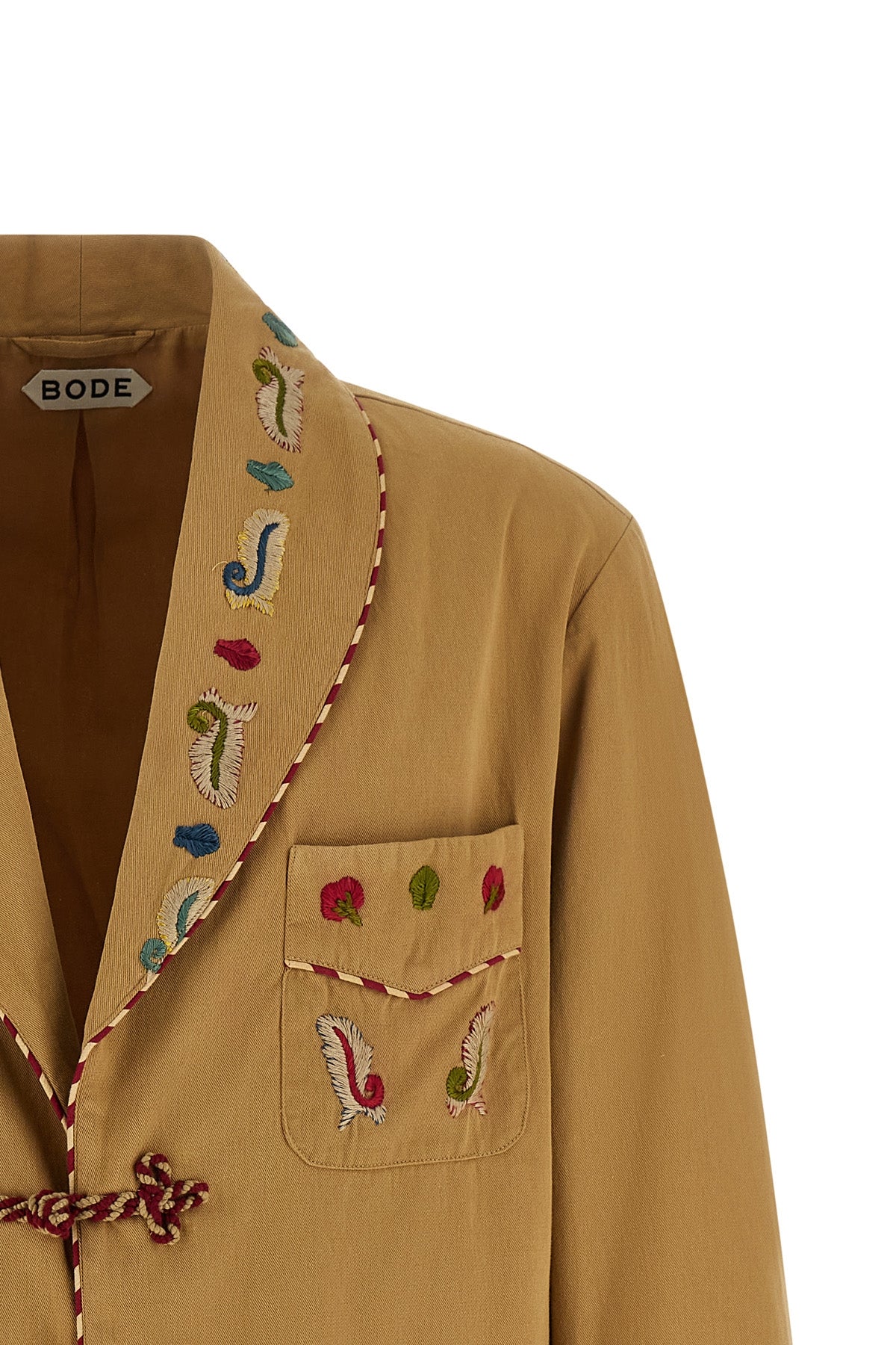 feather runner smoking cotton gabardine blazer jacket