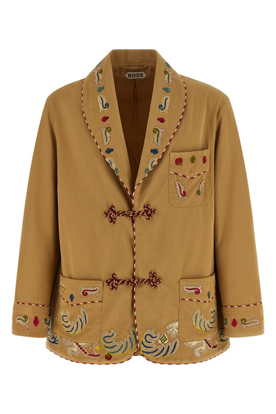 feather runner smoking cotton gabardine blazer jacket