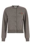 maison kitsuné cardigan in pure merino wool embodies an essential and refined ae