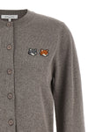 maison kitsuné cardigan in pure merino wool embodies an essential and refined ae