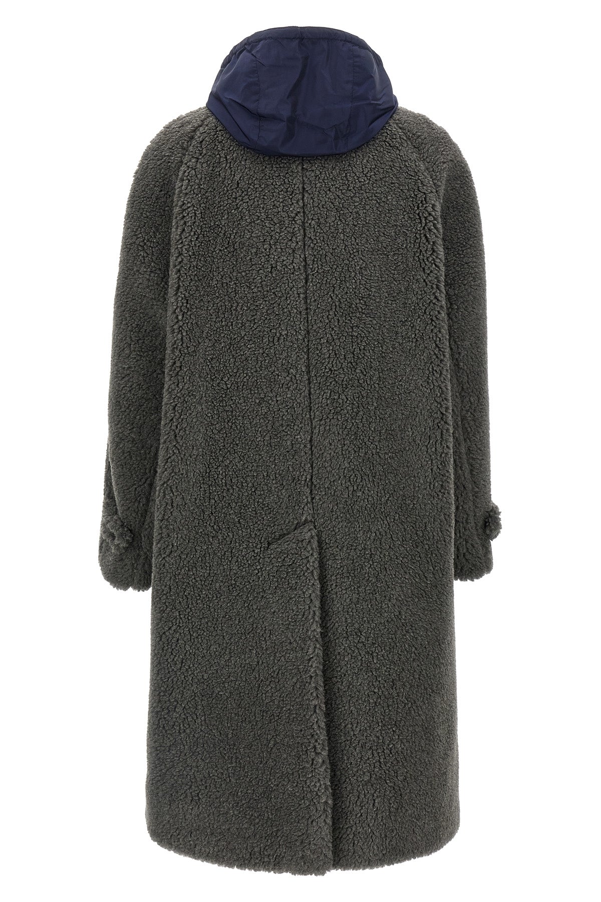 the miu miu wool blend coat has an oversize and enveloping silhouette