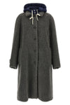 the miu miu wool blend coat has an oversize and enveloping silhouette